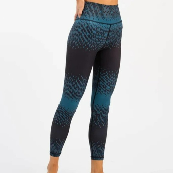 Zyia Active Light and Tight 7/8 High Waist Compression Teal Grid Workout Sz 6-8 - Picture 1 of 4